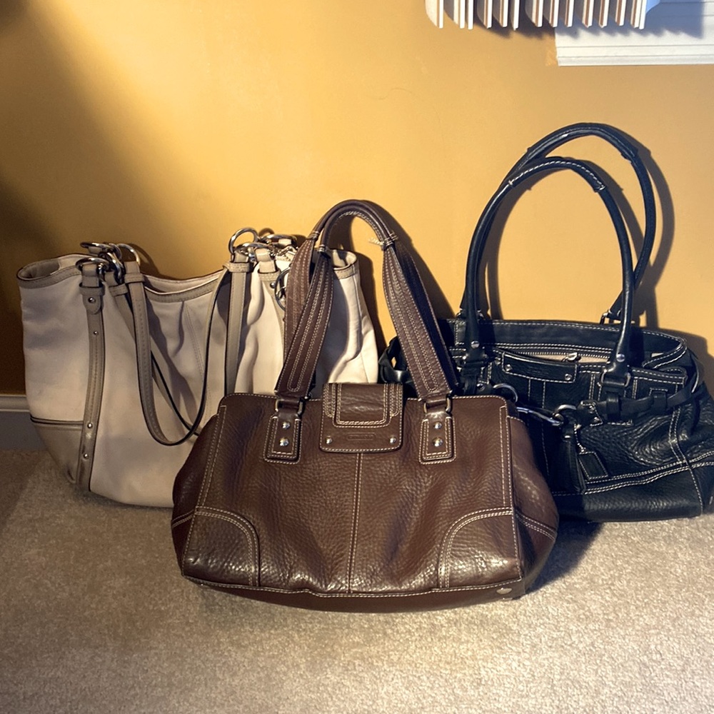 Three Coach Handbag Combo. Used and in good condition.